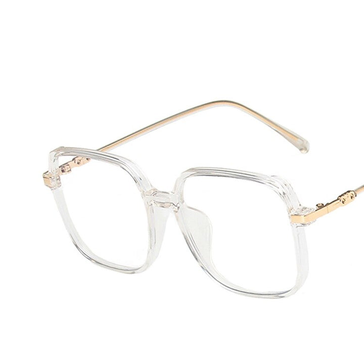 CCspace Unisex Full Rim Square Tr 90 Alloy Eyeglasses 55877 Full Rim CCspace Clear China
