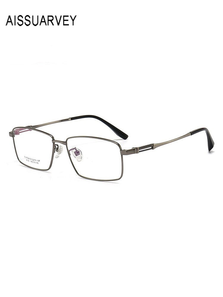 Aissuarvey Men's Full Rim Square Titanium Frame Eyeglasses 8125 Full Rim Aissuarvey Eyeglasses   