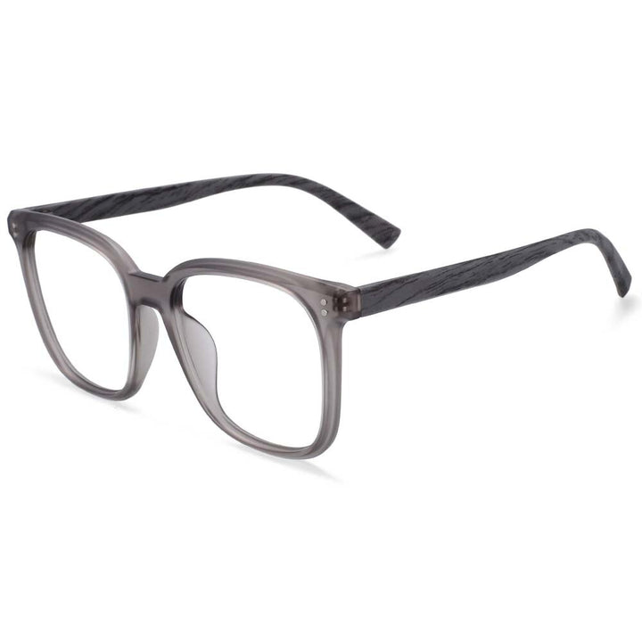CCspace Unisex Full Rim Square Tr 90 Titanium Frame Eyeglasses 54169 Full Rim CCspace Gray