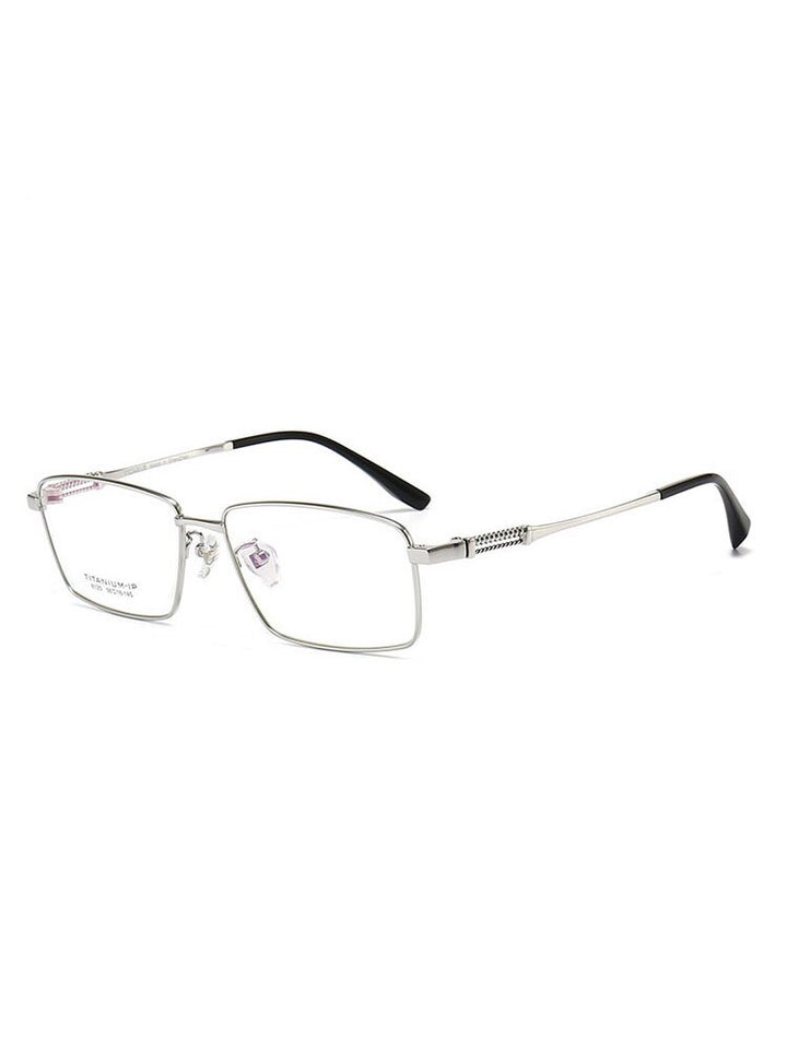 Aissuarvey Men's Full Rim Square Titanium Frame Eyeglasses 8125 Full Rim Aissuarvey Eyeglasses Silver CN 