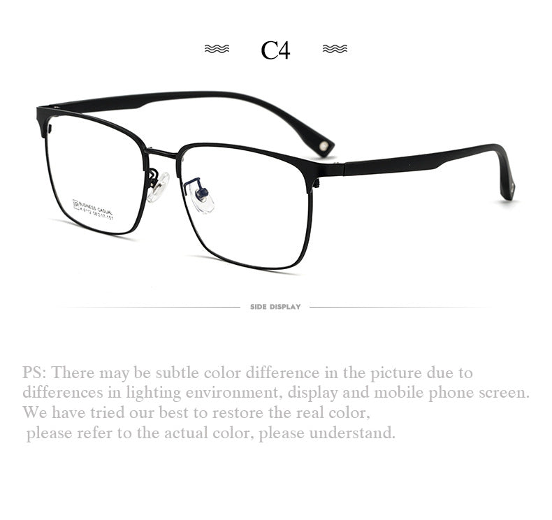 Hotochki Men's Full Rim Square Tr 90 Titanium Alloy Frame Eyeglasses K9112 Full Rim Hotochki