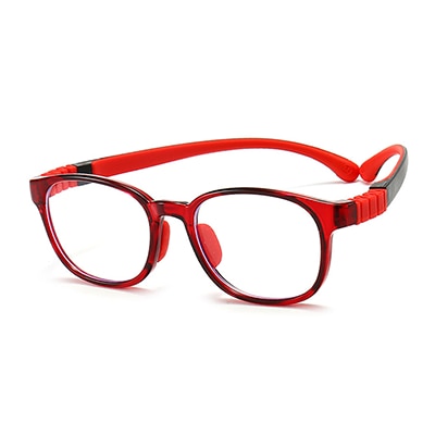 Ralferty Unisex Children's Full Rim Round Square Tr 90 Silicone Eyeglasses M91029 Full Rim Ralferty C2 Red China
