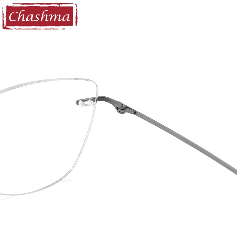 Chashma Ottica Unisex Rimless Rounded Square Cat Eye Titanium Eyeglasses 9016 Rimless Chashma Ottica