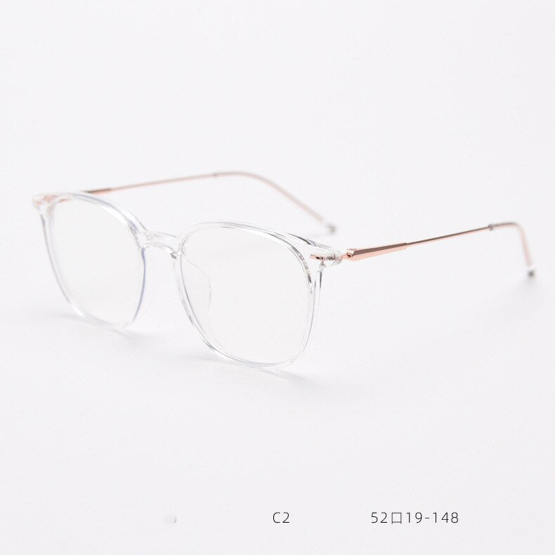 CCspace Unisex Full Rim Square Tr 90 Titanium Eyeglasses 55688 Full Rim CCspace Clear China