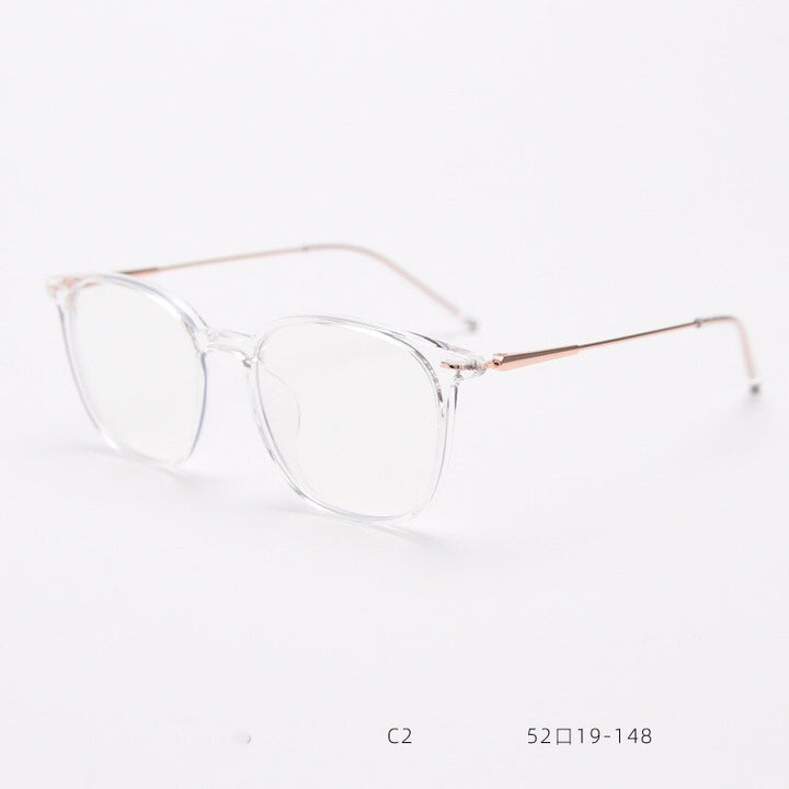 CCspace Unisex Full Rim Square Tr 90 Titanium Eyeglasses 55688 Full Rim CCspace Clear China