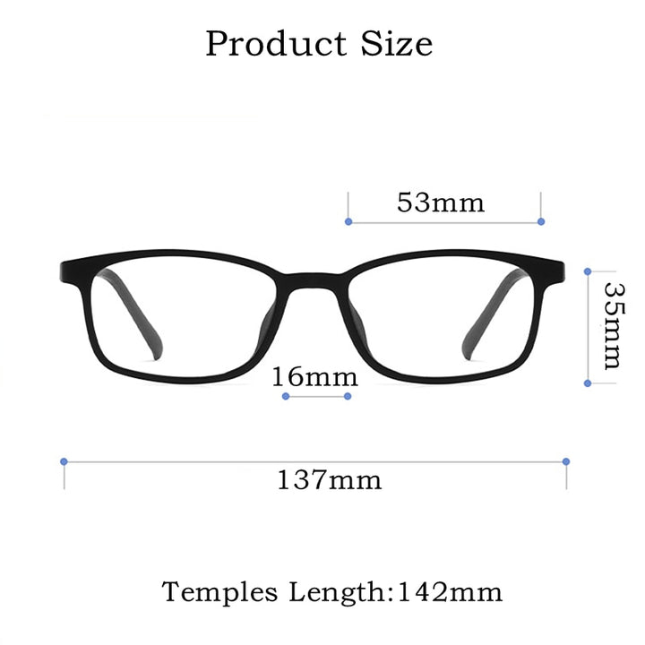 Yimaruili Unisex Full Rim Square Tr 90 Titanium Eyeglasses 9834XP Full Rim Yimaruili Eyeglasses