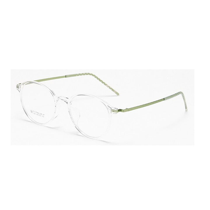 Aissuarvey Unisex Full Rim Small Round Tr 90 Alloy Frame Eyeglasses 302 Full Rim Aissuarvey Eyeglasses Green CN 