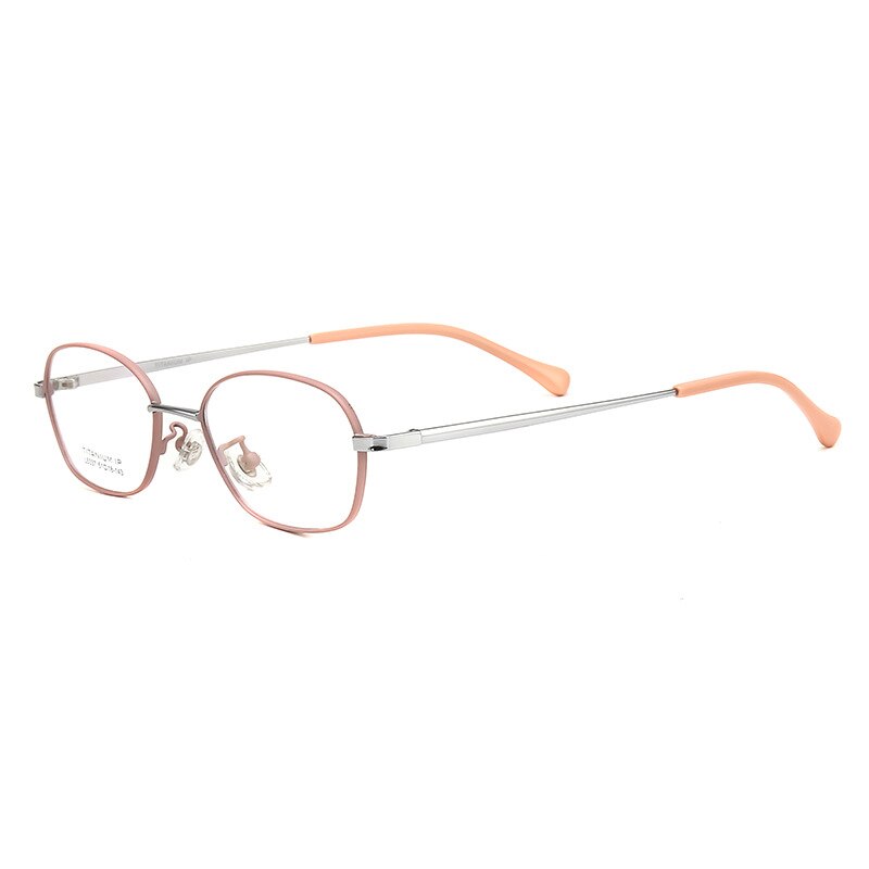 Bclear Unisex Full Rim Small Oval Titanium Frame Eyeglasses Lb5337 Full Rim Bclear Pink silver