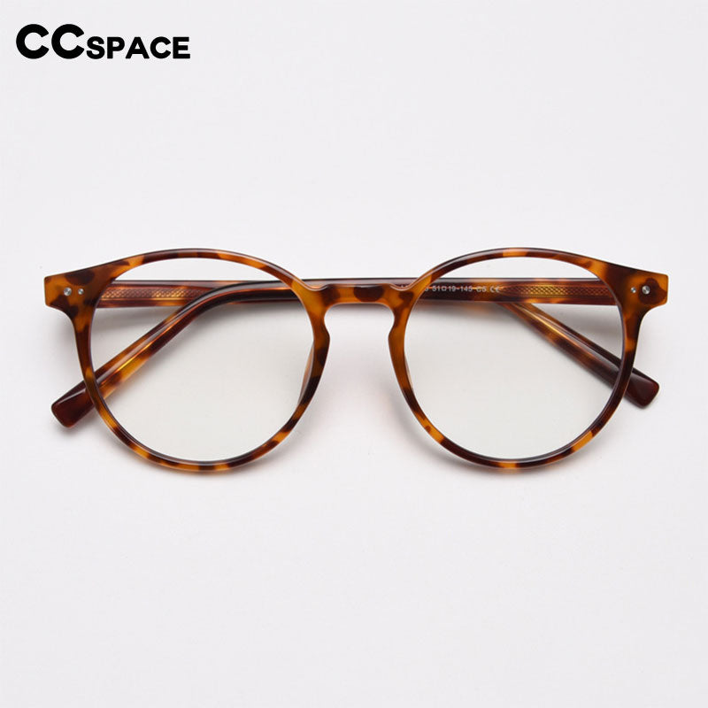CCspace Unisex Full Rim Round Tr 90 Titanium Eyeglasses 55868 Full Rim CCspace