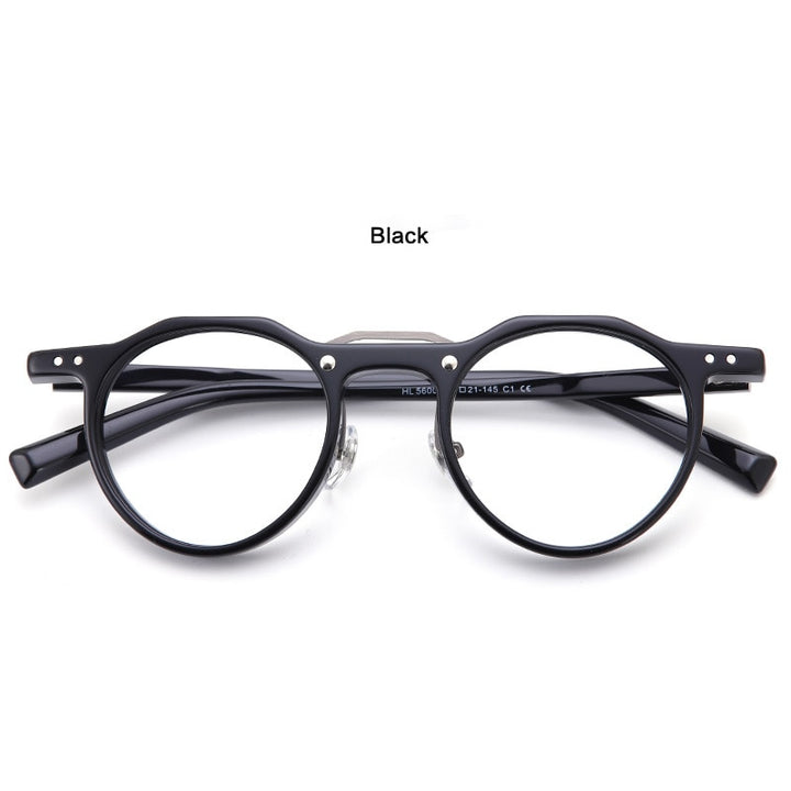 Muzz Unisex Full Rim Round Acetate Frame Double Bridge Eyeglasses 56008 Full Rim Muzz 1