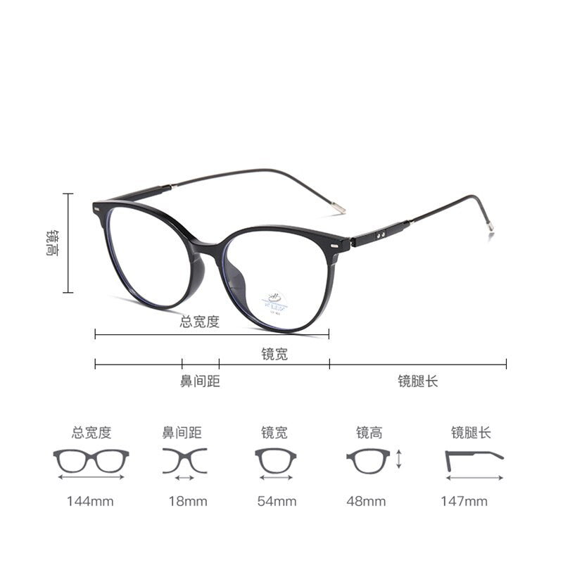 Reven Jate Unisex Full Rim Round Square Tr 90 Eyeglasses 81235 Full Rim Reven Jate