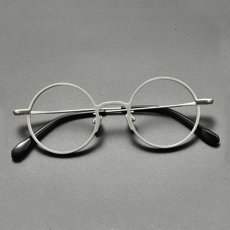 Gatenac Unisex Full Rim Round Titanium Eyeglasses Gxyj847 Full Rim Gatenac