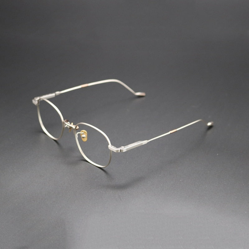 Gatenac Unisex Full Rim Square Titanium Frame Eyeglasses Gxyj421 Full Rim Gatenac Silver