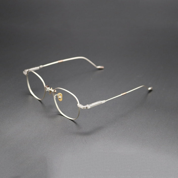 Gatenac Unisex Full Rim Square Titanium Frame Eyeglasses Gxyj421 Full Rim Gatenac Silver