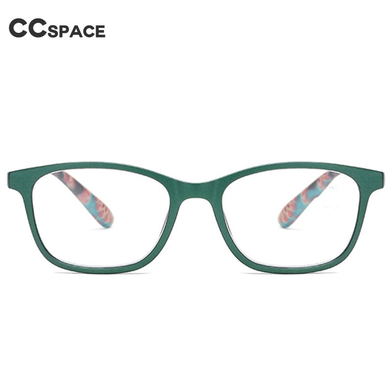 CCspace Women's Full Rim Square Acetate Hyperopic Reading Glasses 54559 Reading Glasses CCspace
