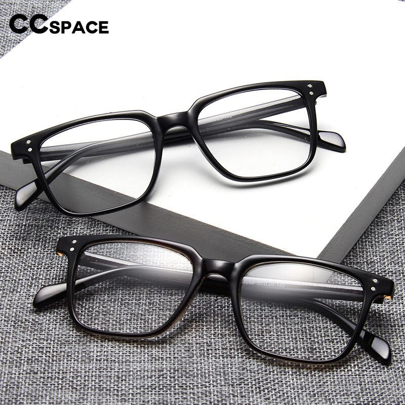 CCspace Unisex Full Rim Square Acetate Eyeglasses 55436 Full Rim CCspace
