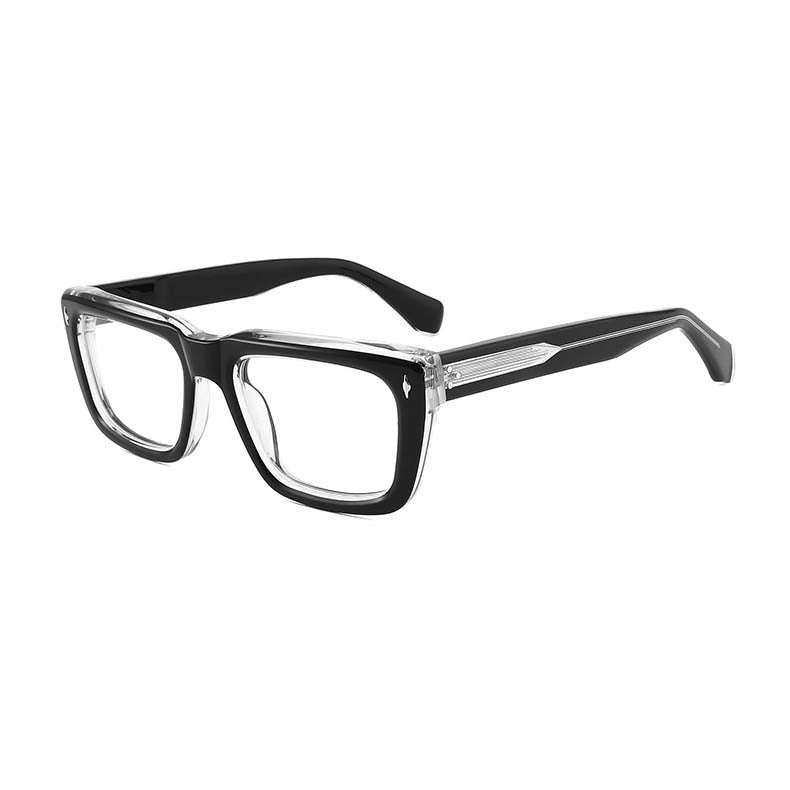 CCspace Unisex Full Rim Square Cat Eye Acetate Eyeglasses 54908 Full Rim CCspace Black clear China