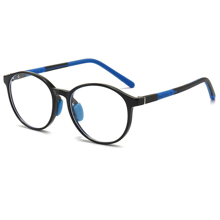 CCspace Unisex Youth Full Rim Round Silicone Eyeglasses 54672 Full Rim CCspace Black blue China