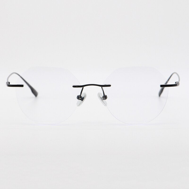 Bclear Unisex Rimless Square Titanium Frame Eyeglasses Myb1135 Rimless Bclear