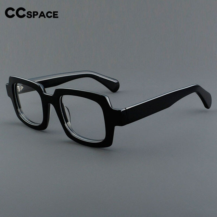 CCspace Unisex Full Rim Square Acetate Eyeglasses 54907 Full Rim CCspace