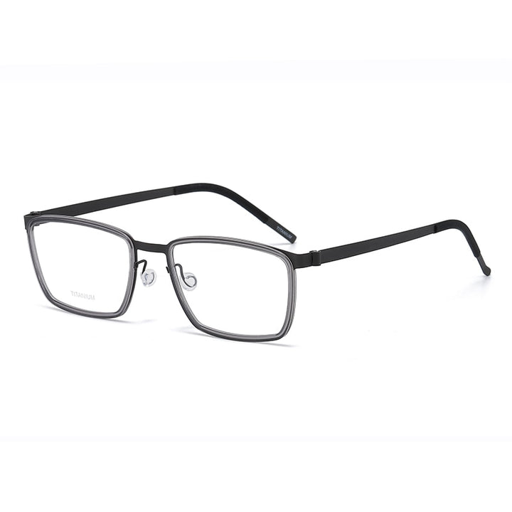 Zirosat Unisex Full Rim Square Titanium Acetate Eyeglasses 9711 Full Rim Zirosat   