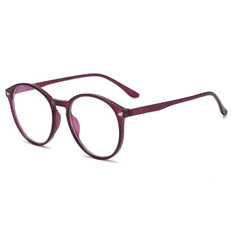 Yimaruili Unisex Full Rim Round Tr 90 Eyeglasses TR90 6009 Reading Glasses Yimaruili Eyeglasses China Purple -0.50