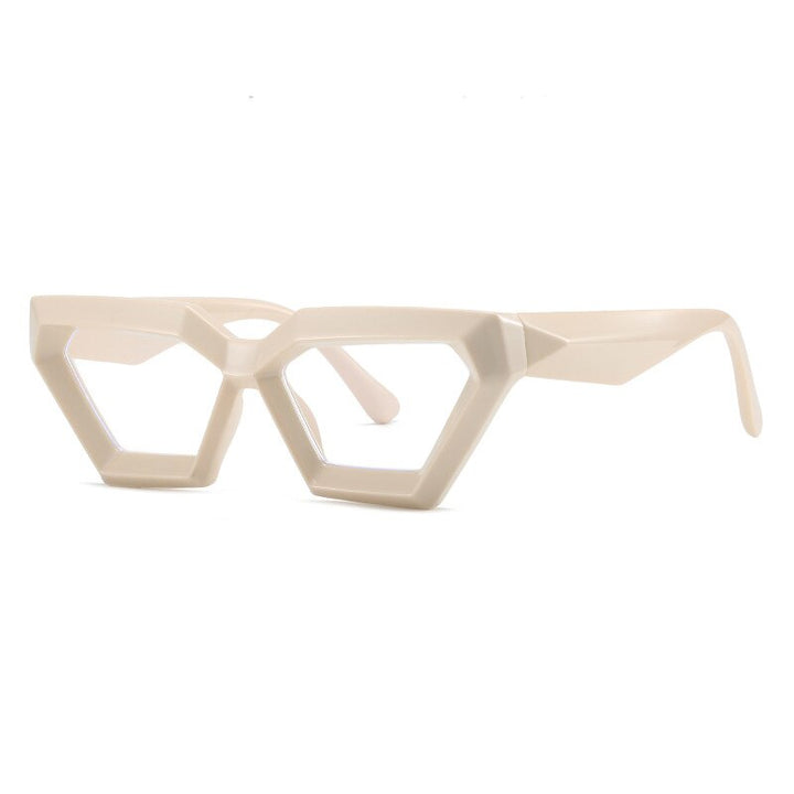 CCspace Women's Full Rim Oval Cat Eye Acetate Eyeglasses 55613 Full Rim CCspace Beige 55613