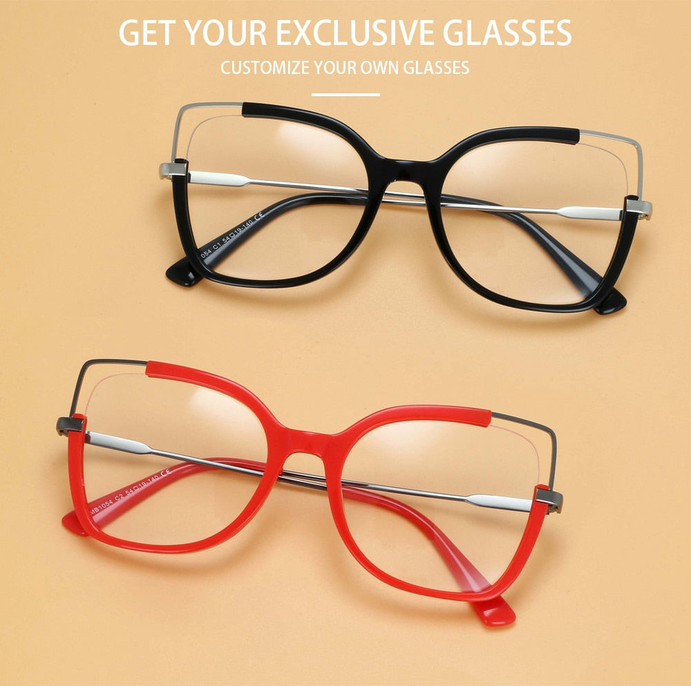 CCspace Women's Full Rim Square Acetate Alloy Eyeglasses 55328 Full Rim CCspace