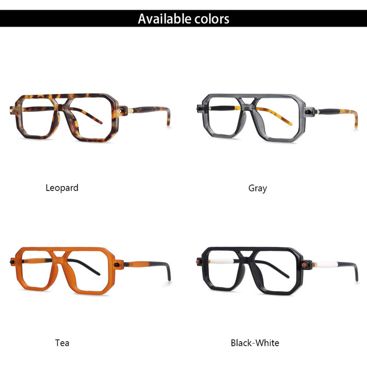 CCspace Unisex Full Rim Square Acetate Frame Eyeglasses 54381 Full Rim CCspace