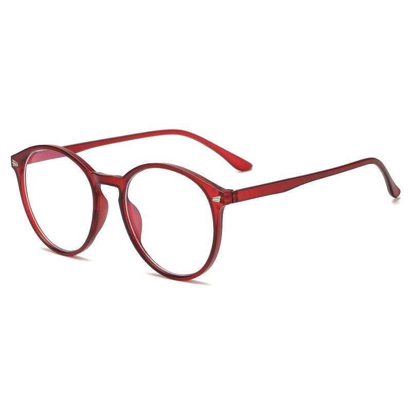 Yimaruili Unisex Full Rim Round Tr 90 Eyeglasses TR90 6009 Reading Glasses Yimaruili Eyeglasses China Red -0.50