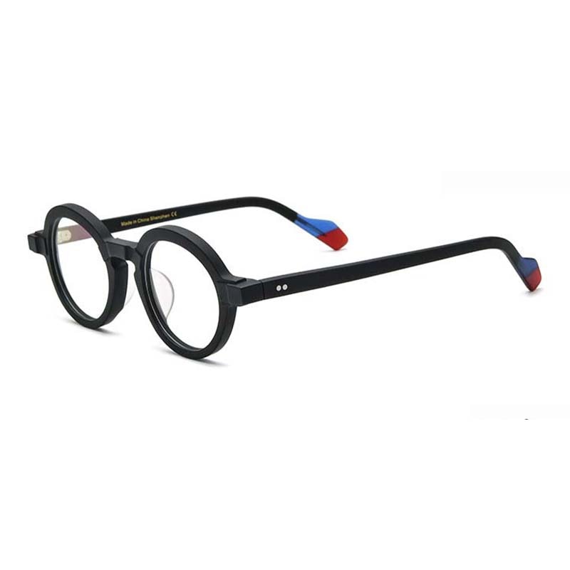 CCspace Unisex Full Rim Irregular Round Acetate Eyeglasses 54704 Full Rim CCspace Matte black China