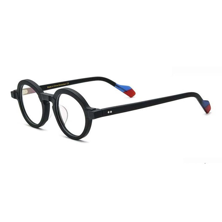 CCspace Unisex Full Rim Irregular Round Acetate Eyeglasses 54704 Full Rim CCspace Matte black China