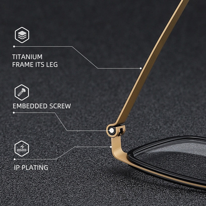 Reven Jate Unisex Full Rim Square Titanium Acetate Eyeglasses 9711 Full Rim Reven Jate