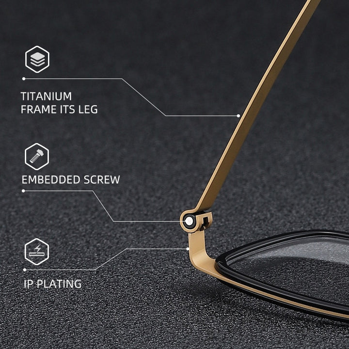 Reven Jate Unisex Full Rim Square Titanium Acetate Eyeglasses 9711 Full Rim Reven Jate