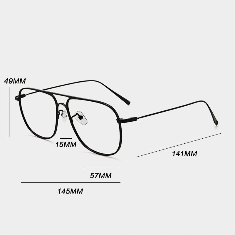 Gatenac Unisex Full Rim Square Titanium Double Bridge Eyeglasses Gxyj836 Full Rim Gatenac