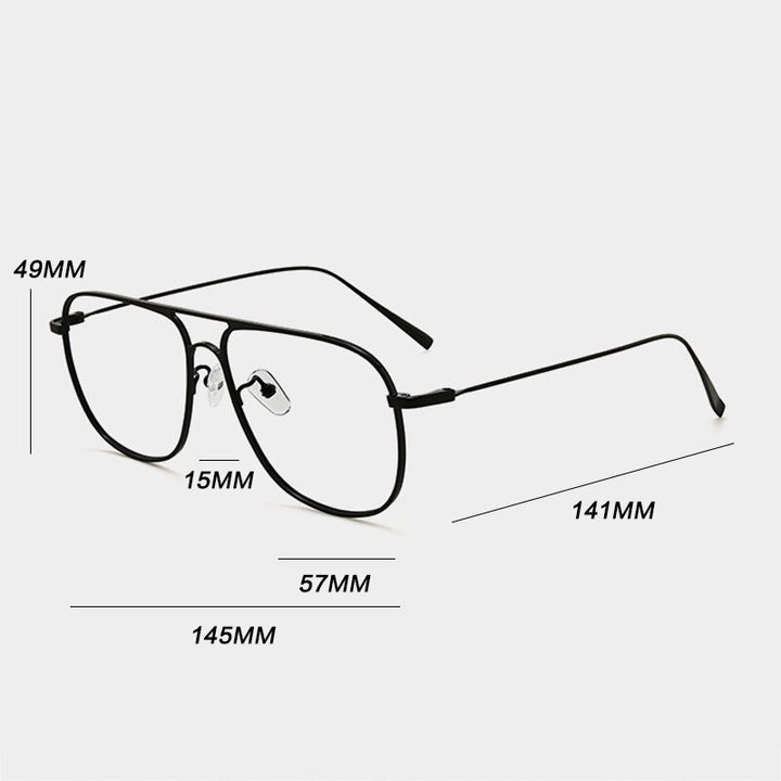 Gatenac Unisex Full Rim Square Titanium Double Bridge Eyeglasses Gxyj836 Full Rim Gatenac