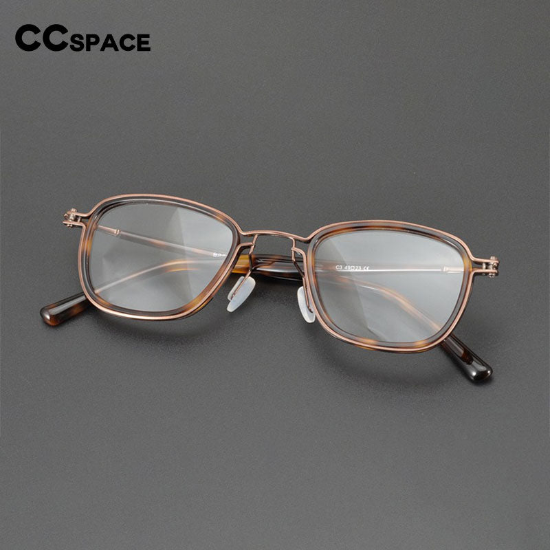 CCspace Unisex Full Rim Square Alloy Eyeglasses 54724 Full Rim CCspace