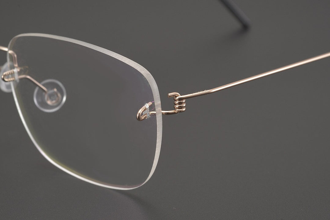 Chashma Ottica Unisex Rimless Square Titanium Alloy Screwless Frame Eyeglasses 100 Rimless Chashma Ottica