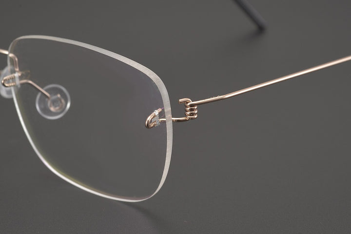 Chashma Ottica Unisex Rimless Square Titanium Alloy Screwless Frame Eyeglasses 100 Rimless Chashma Ottica