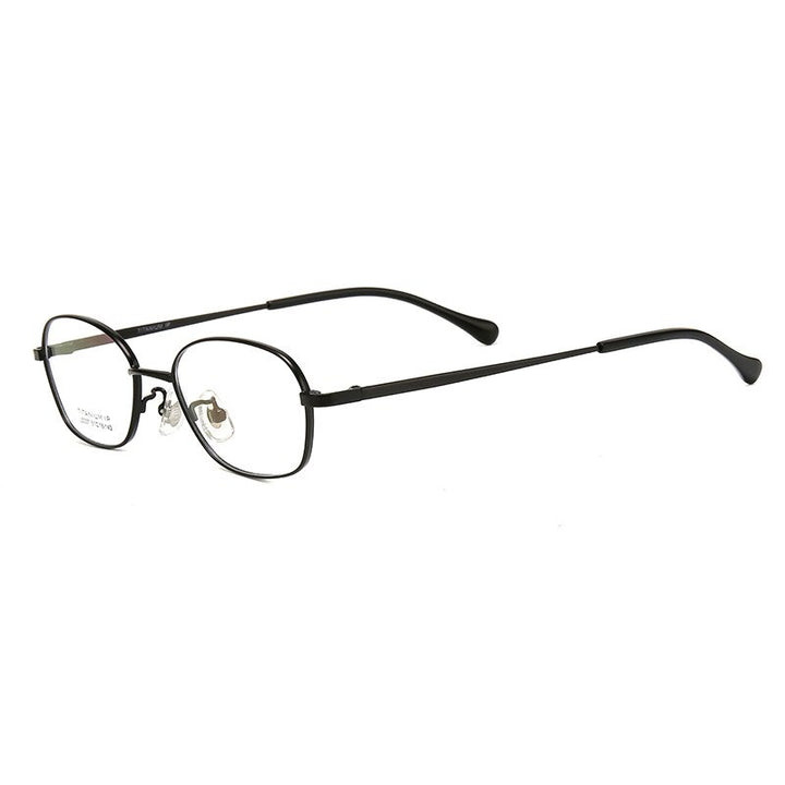 Bclear Unisex Full Rim Small Oval Titanium Frame Eyeglasses Lb5337 Full Rim Bclear Black