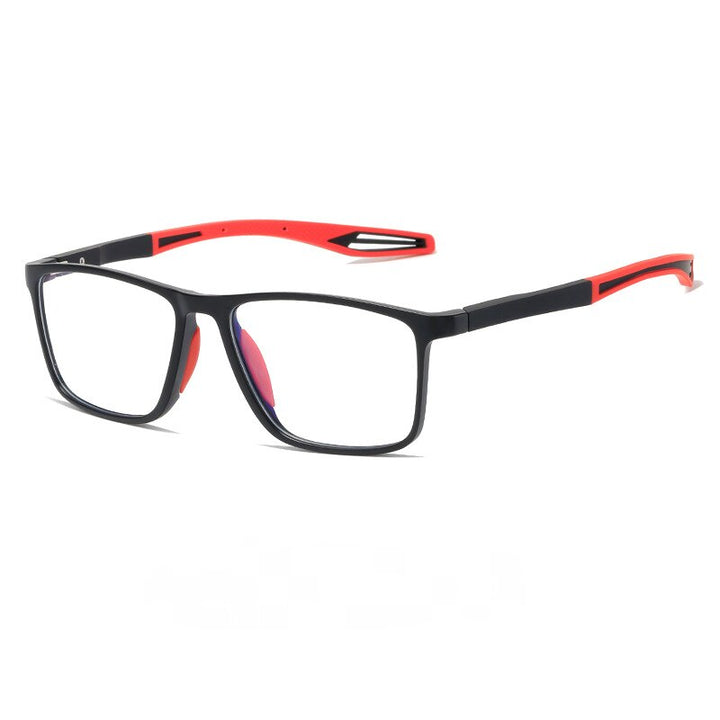 CCSpace Youth Unisex Full Rim Square TR 90 Titanium Myopic Sport Reading Glasses 55419 Reading Glasses CCspace China Myopia 50 BlackRed