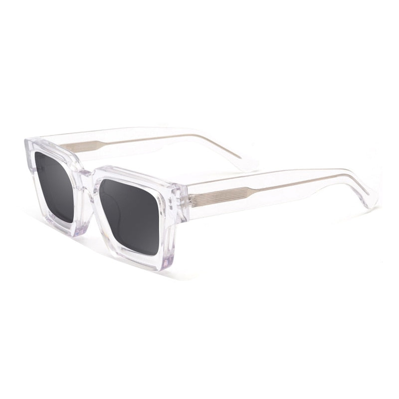 Gatenac Women's Full Rim Rectangle Acetate Frame Polarized Sunglasses Tyj66 Sunglasses Gatenac Transparent
