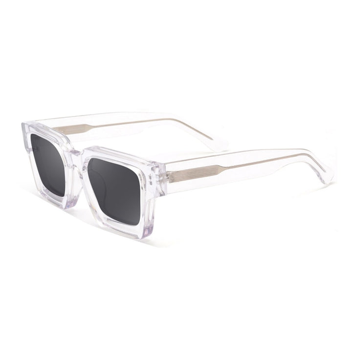 Gatenac Women's Full Rim Rectangle Acetate Frame Polarized Sunglasses Tyj66 Sunglasses Gatenac Transparent