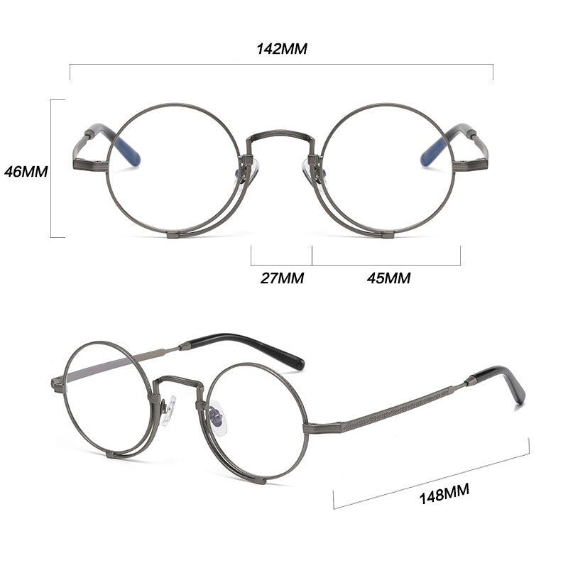 Gatenac Unisex Full Rim Round Titanium Eyeglasses Gxyj998 Full Rim Gatenac