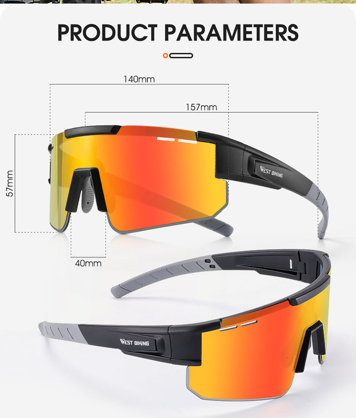 West Biking Unisex Semi Rim Tr 90 Polarized Sport Sunglasses Sunglasses West Biking