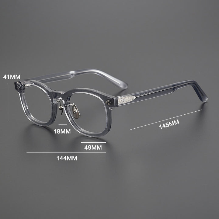 Gatenac Unisex Full Rim Square Acetate Eyeglasses Gxyj1006 Full Rim Gatenac