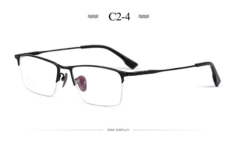 Hotochki Men's Semi Rim Square Tr 90 Titanium Frame Eyeglasses Bv6010 Semi Rim Hotochki