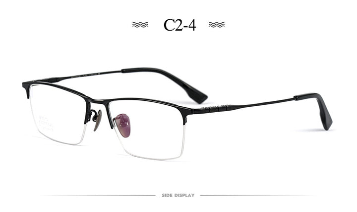 Hotochki Men's Semi Rim Square Tr 90 Titanium Frame Eyeglasses Bv6010 Semi Rim Hotochki