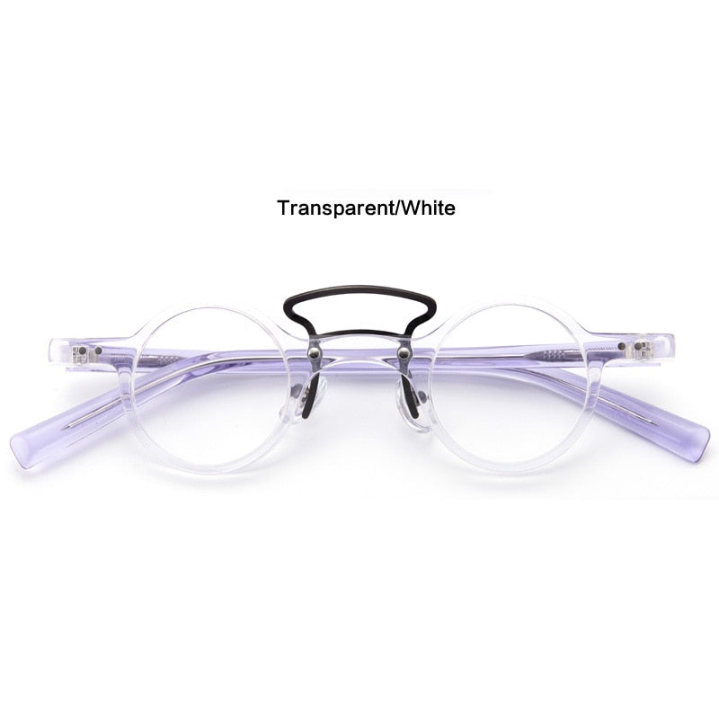 Muzz Unisex Full Rim Small Round Acetate Double Bridge Hand Crafted Frame Eyeglasses 56011 Full Rim Muzz 2