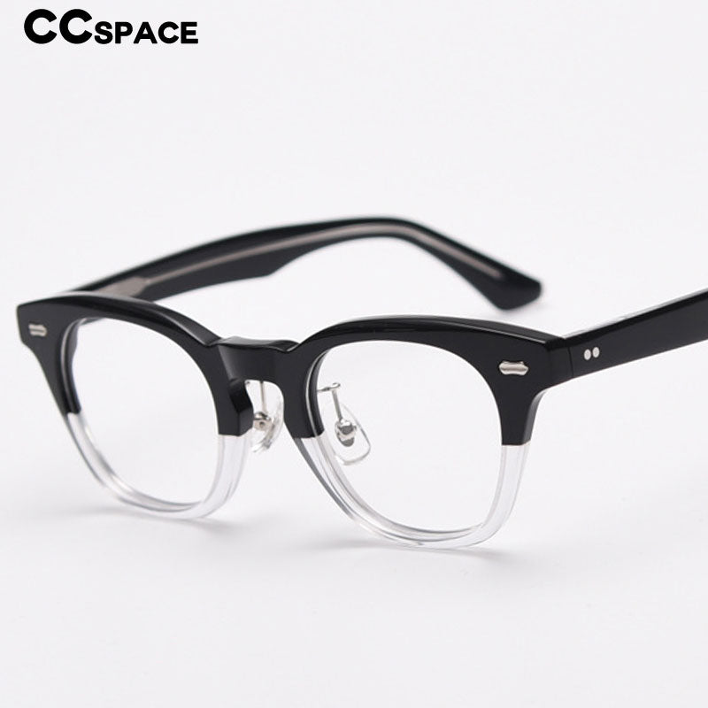 CCspace Unisex Full Rim Square Acetate Fiber Eyeglasses 55683 Full Rim CCspace